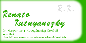 renato kutnyanszky business card