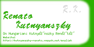 renato kutnyanszky business card